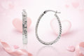 Arracadas Ovaladas Diamond Cut en Plata 925 con Rodio