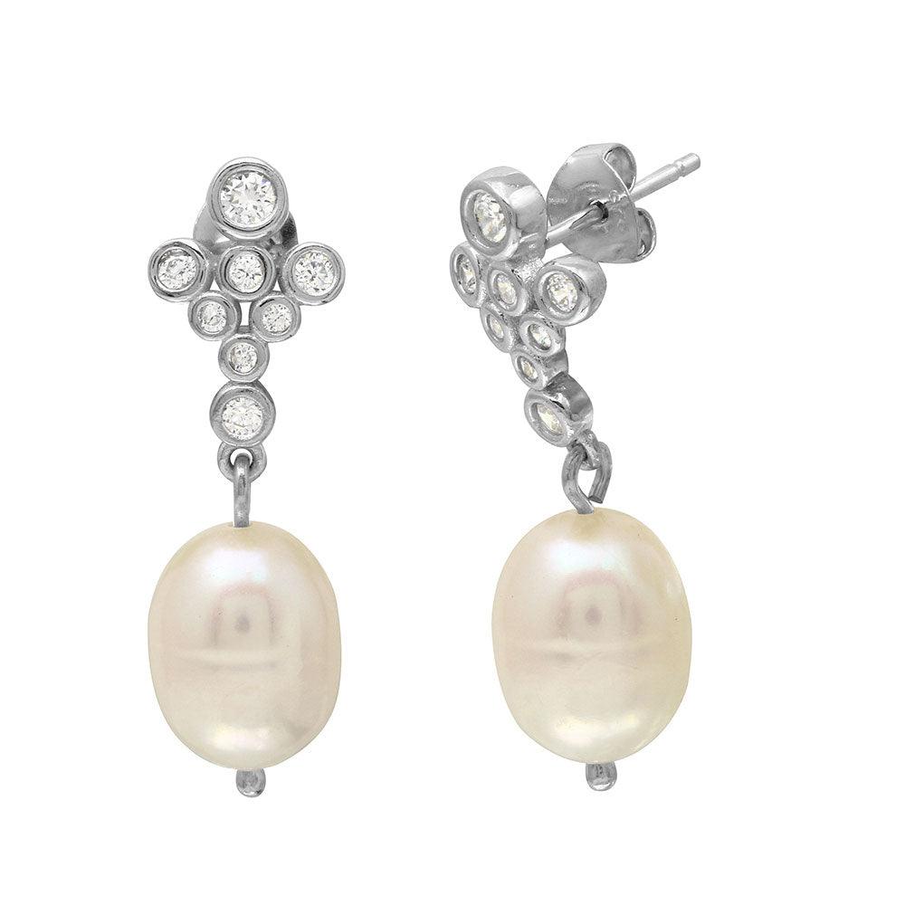 Studs Bubble con Perla Natural en Plata 925